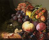 Edward Ladell Still Life with Birds Nest and Fruit painting